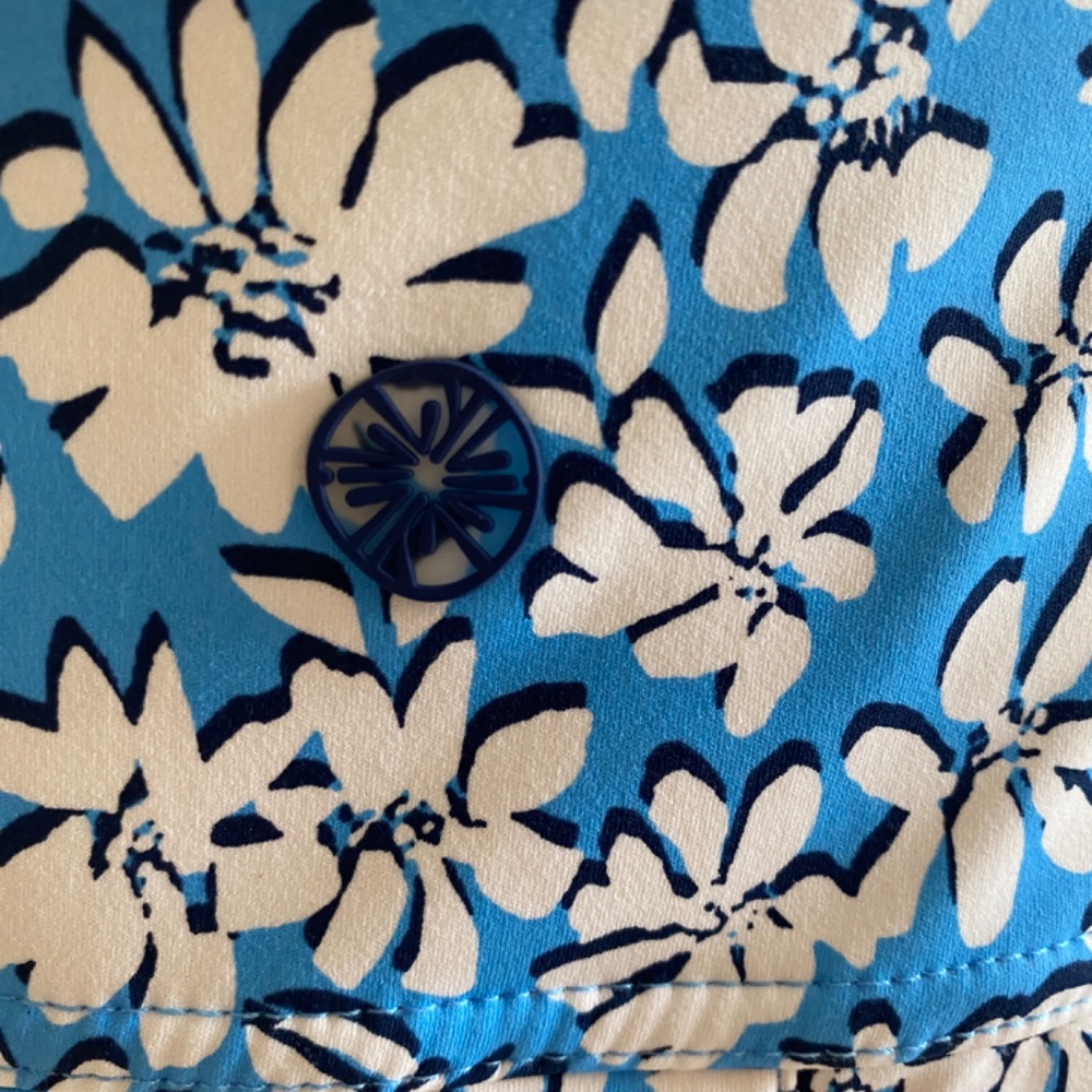 Lilly Pulitzer Annora Luxletic UPF50+ Lunar Blue Palm Beach Petals Print Size S - Picture 6 of 11